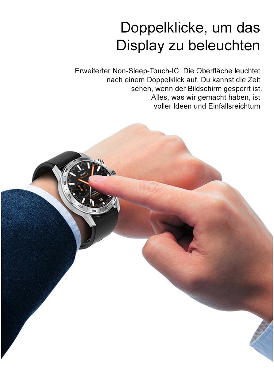 TPFNet Smart Watch / Fitness Tracker IP67 - Milanaise Armband - Android & IOS - Schwarz