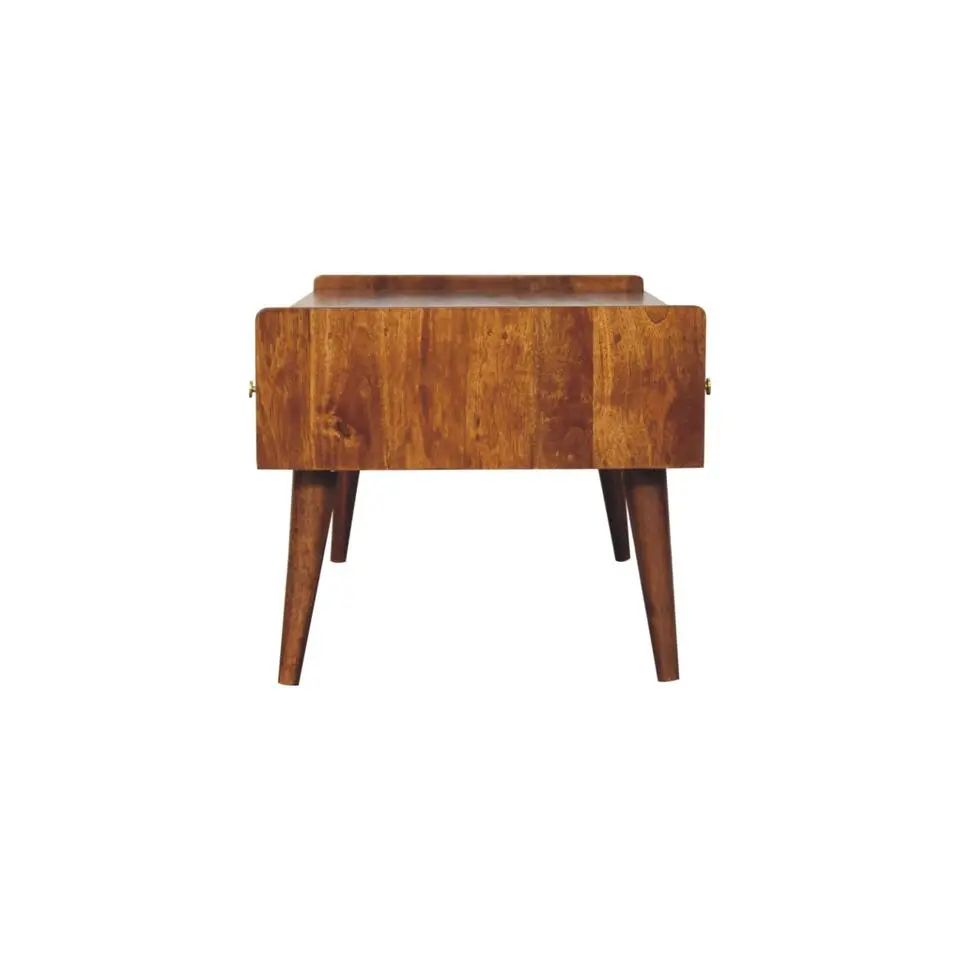 Artisan Furniture Massief Houten TV Meubel, 4 Laden en 1 Plank, Donkerbruin