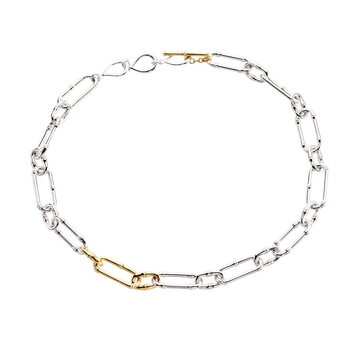 Collier Agatha Bamboo grosse mailleargenté
