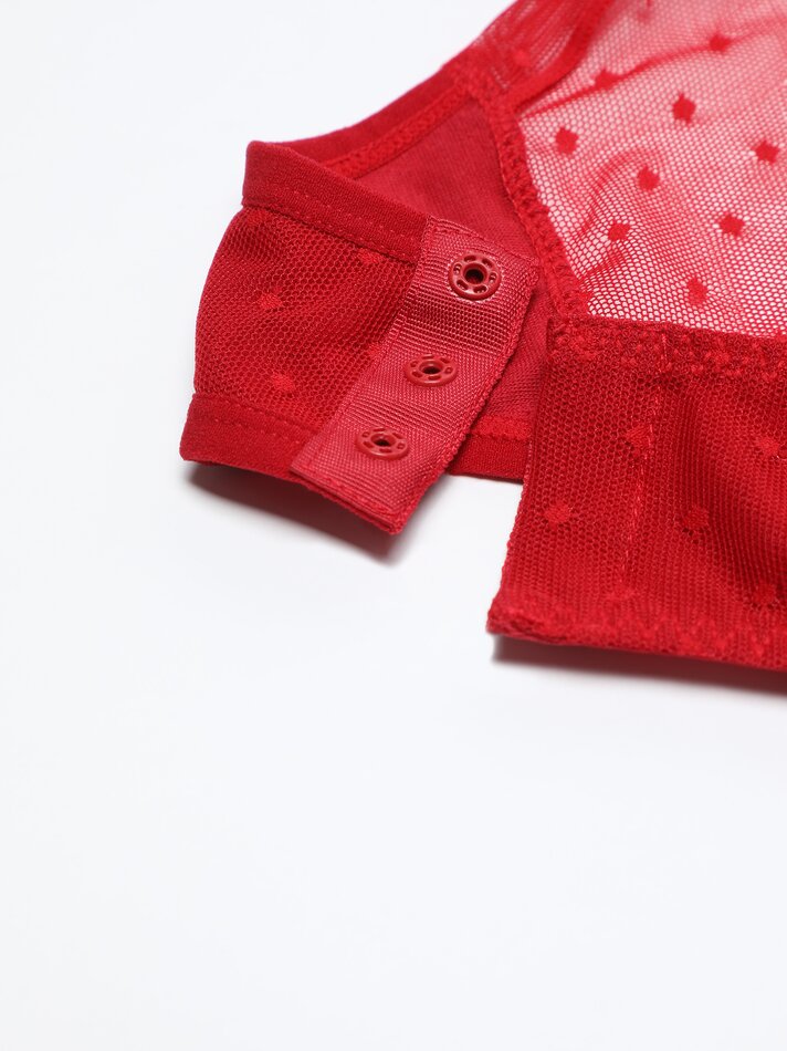 Body de tule - Vermelho