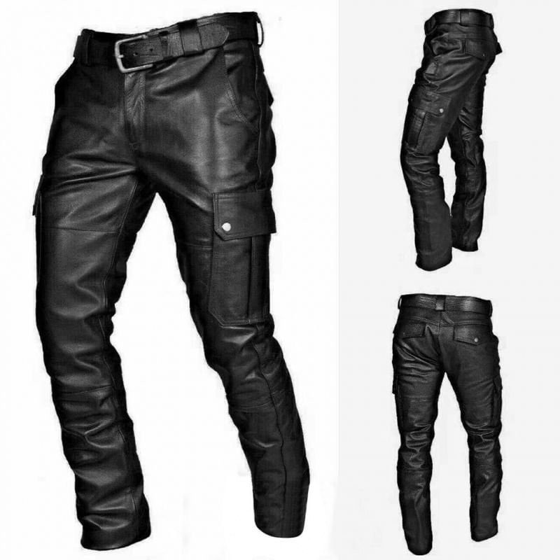 Fireon - Skinny cargobroek van imitatieleer