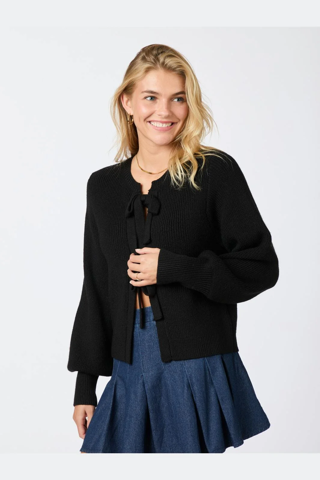 Neo Noir Muscado Knit Cardigan black
