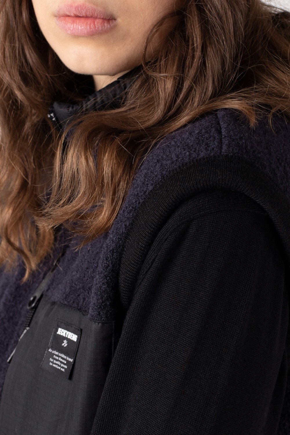 Jeckybeng The Natural Wool Fleece Vest Dark Navy