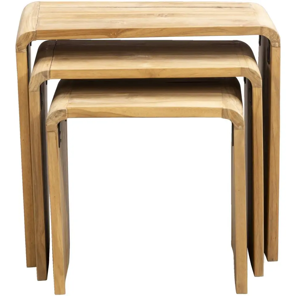 Bijzettafel Dimas - teakhout - set van 3