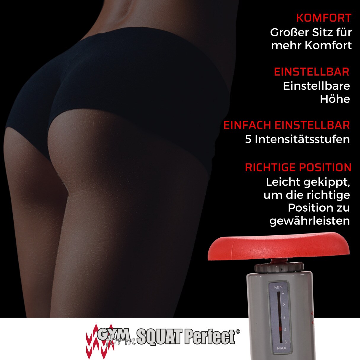 Gymform® Kniebeugen Trainer für die Beinmuskulatur Squat Perfect