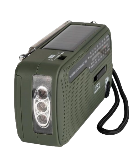 Draagbare en Opwindbare Noodradio (SW1/SW2/FM/AM)