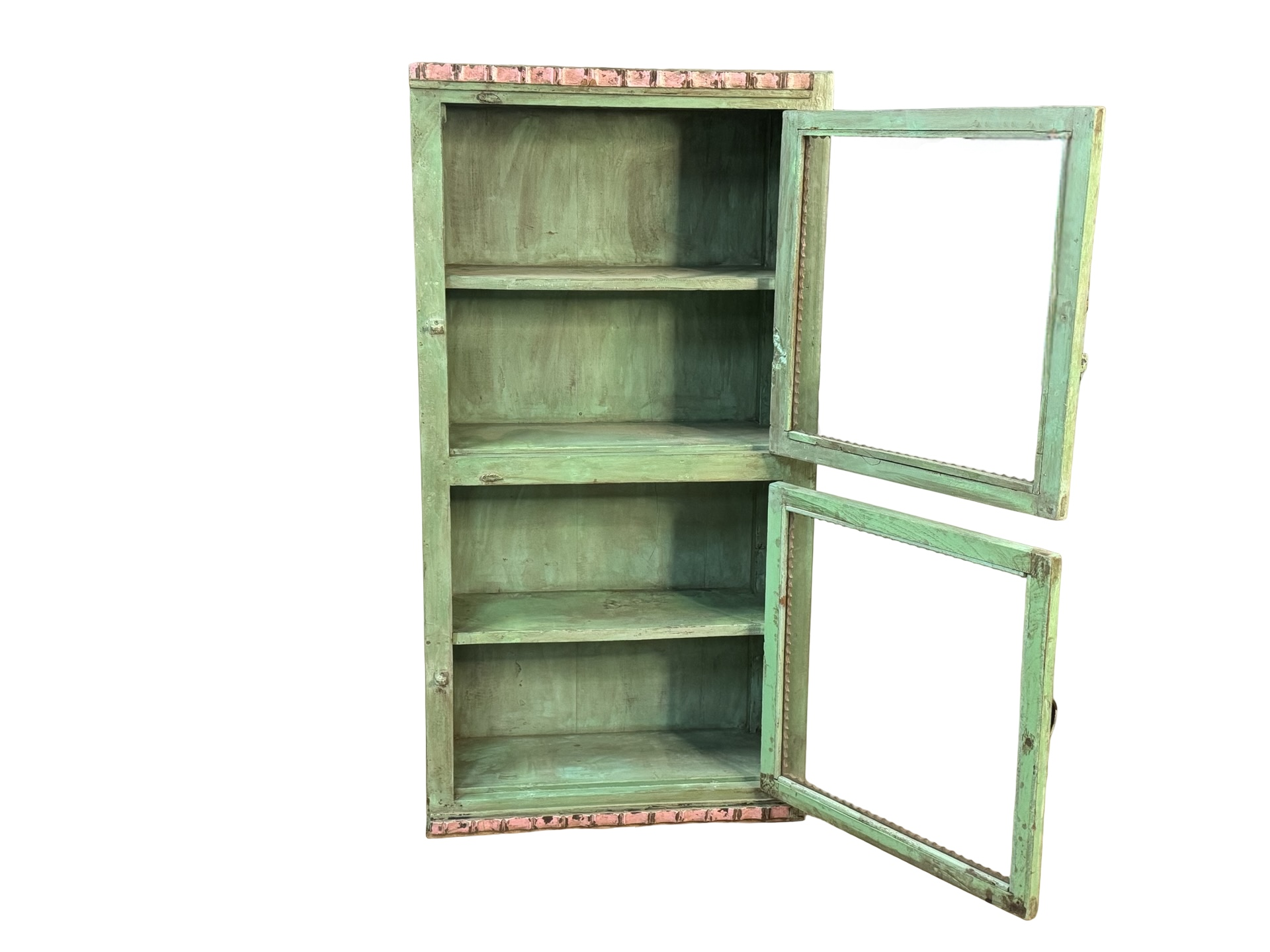 Wandkast groen/roze uniek