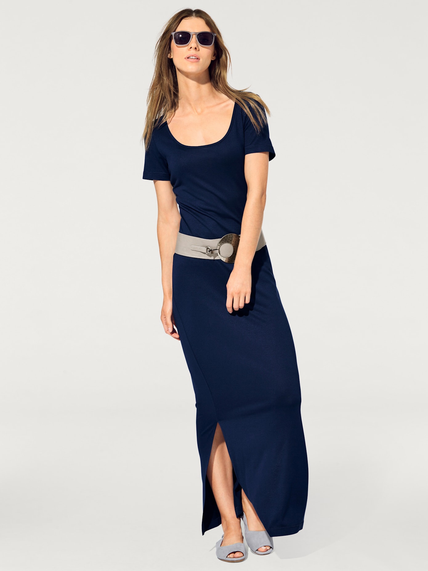 Robe en jersey coupe longue tendance, idéale pour l'été