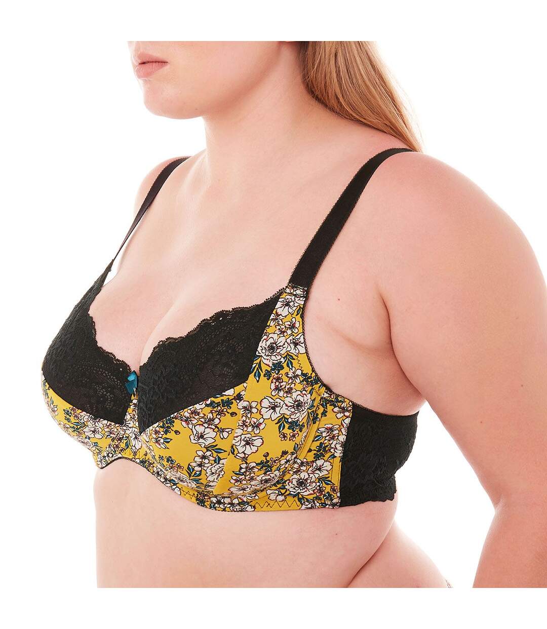 Soutien-gorge grand maintien moutarde/pétrole Evita