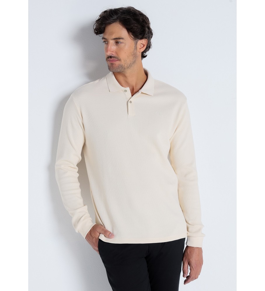 Victorio & Lucchino, V&L Polo jacquard com textura grande de waffle manga