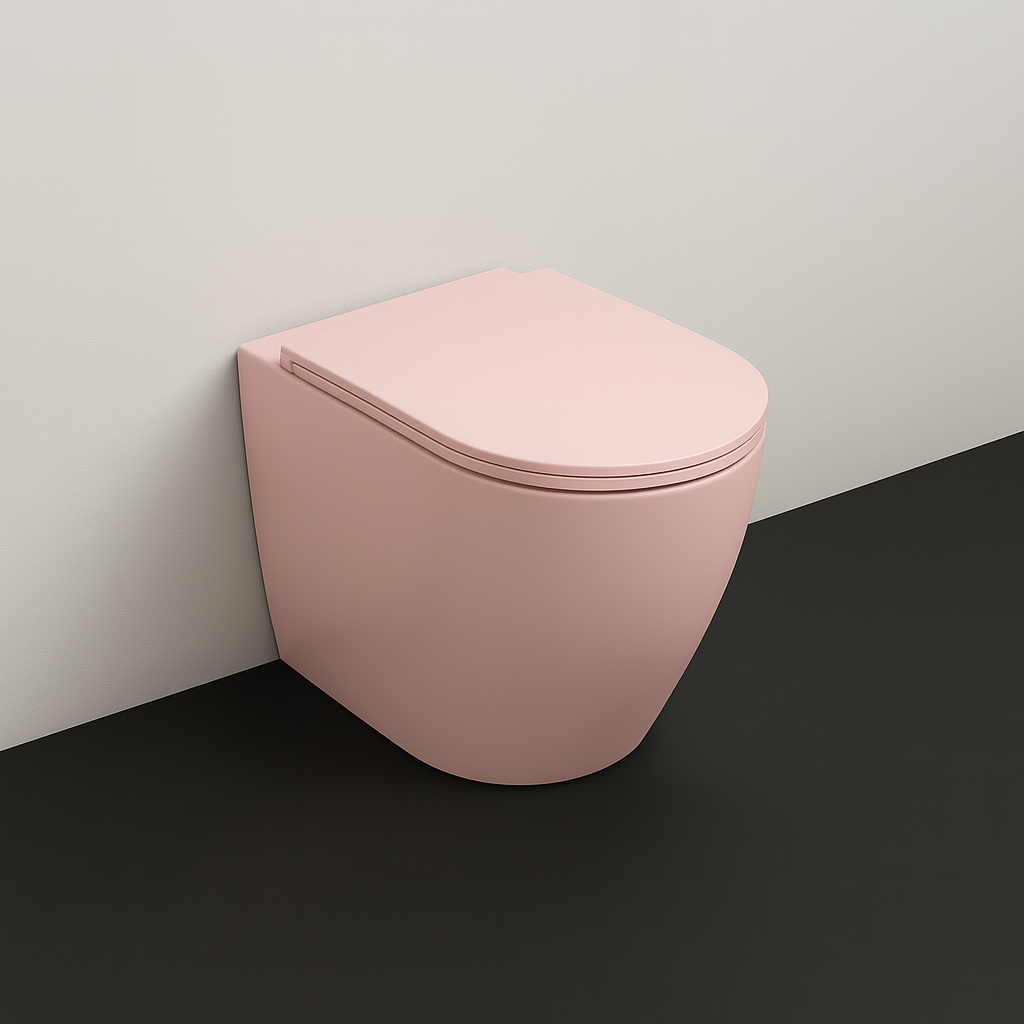 Isvea Infinity staande toiletpot randloos 36.5x52cm roze