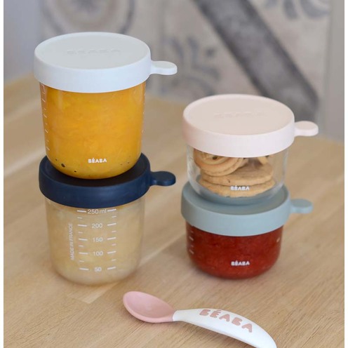 Coffret 4 portions verre Nude/Grey - BEABA