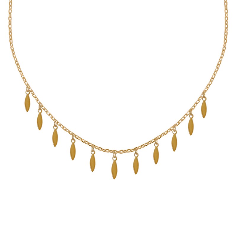 Collier Plaqué Or Petites Breloques Feuilles