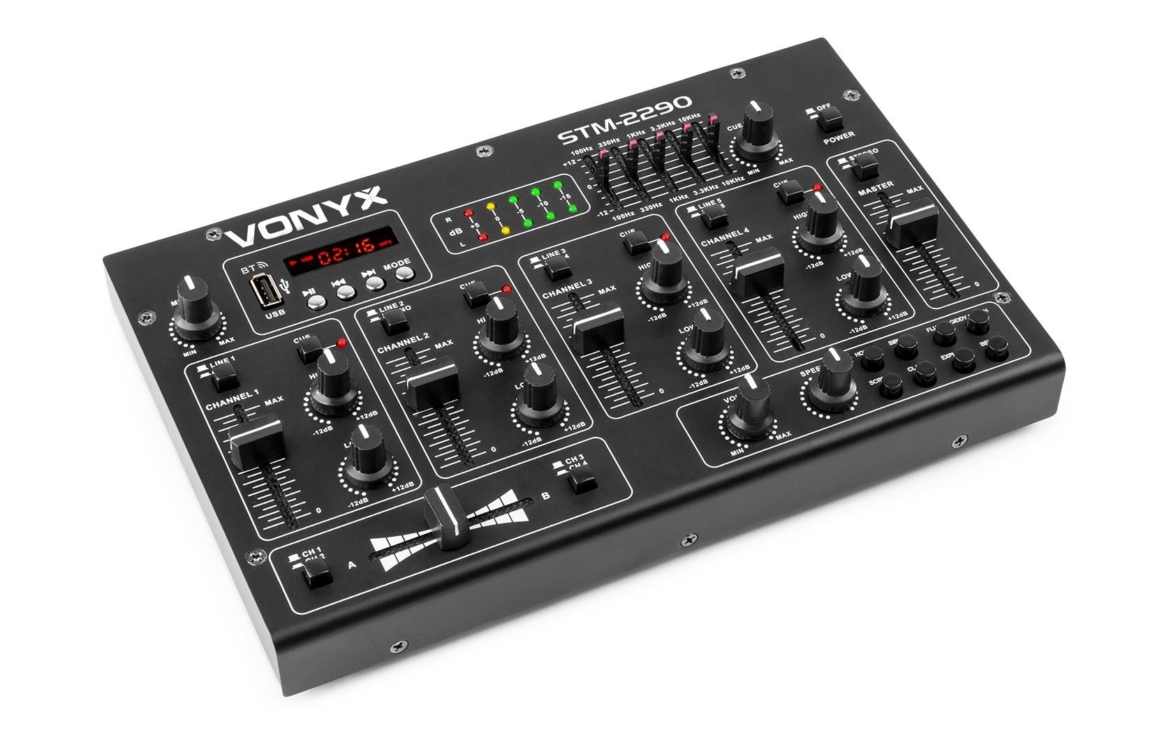 DJ-Mixer STM-2290<br>8-Kanal Mischpult mit Sound-Effekten