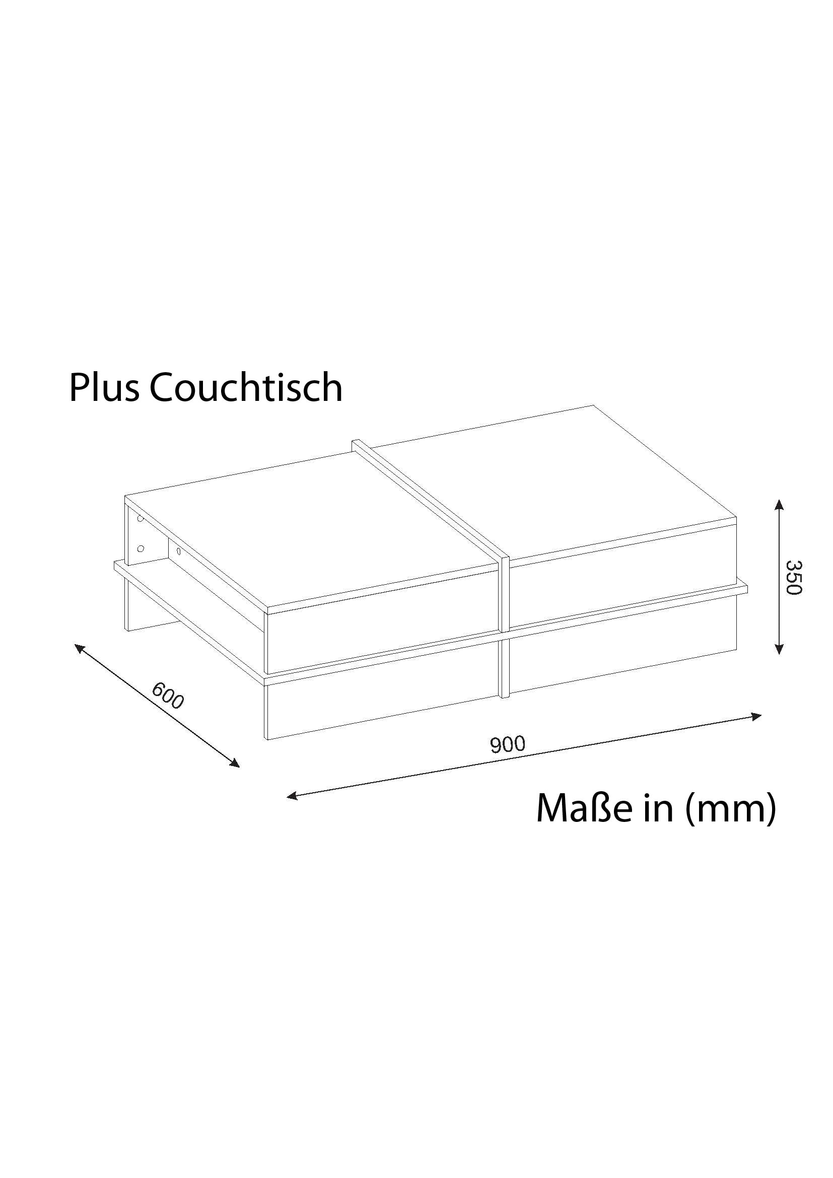 Couchtisch Plus WeißWalnuss