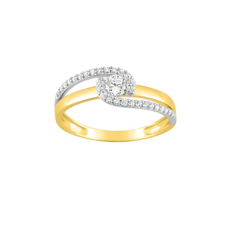 Bague femme - Oxyde de zirconium - Or 18 Carats
