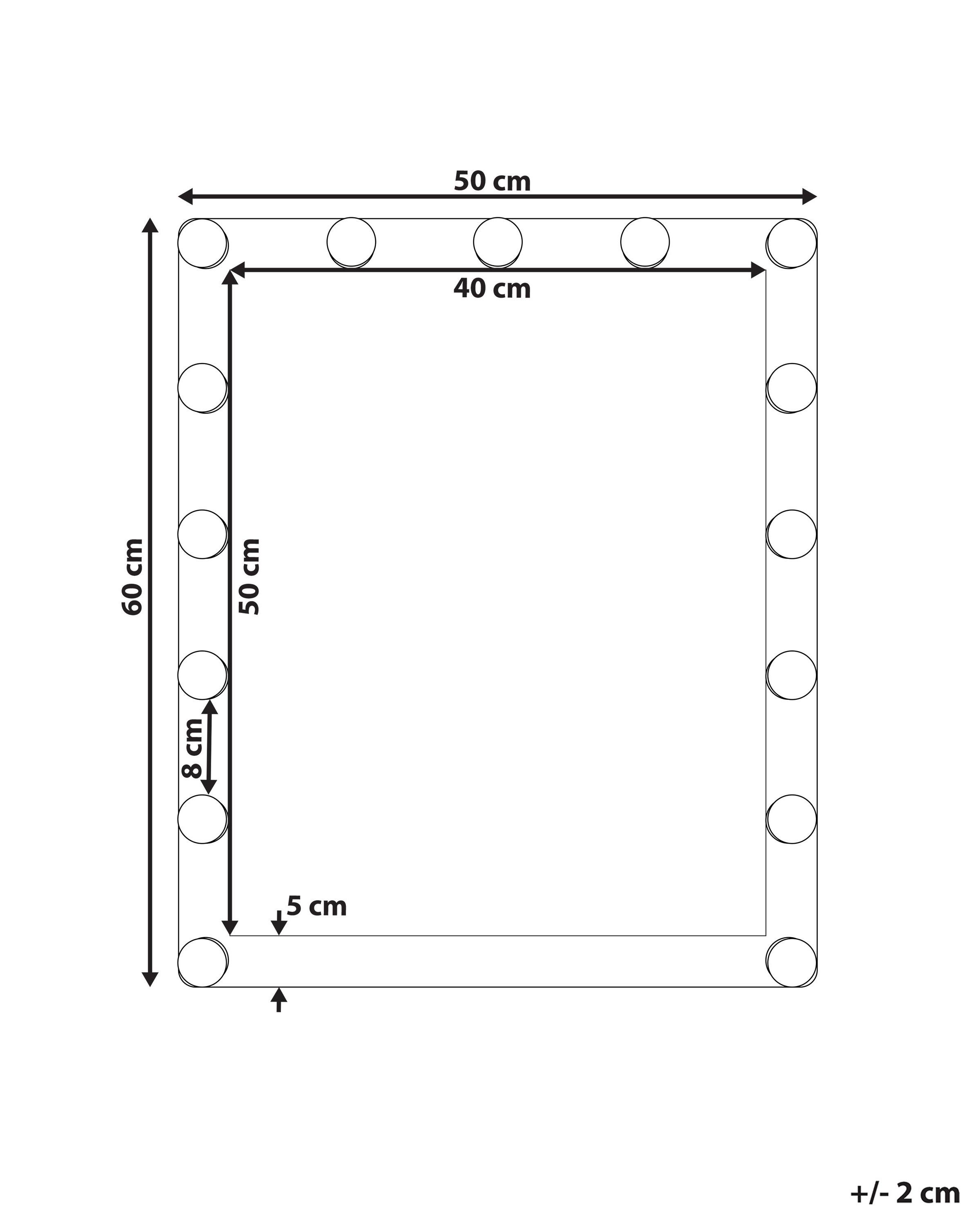 LED badkamerspiegel ODENAS 50 cm 60 cm Zwart