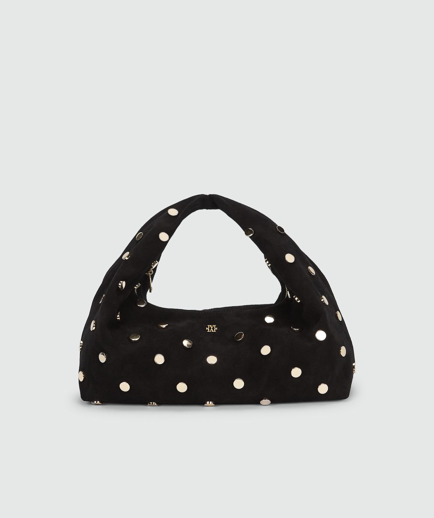 JV-LENA tas van suède met studs - black