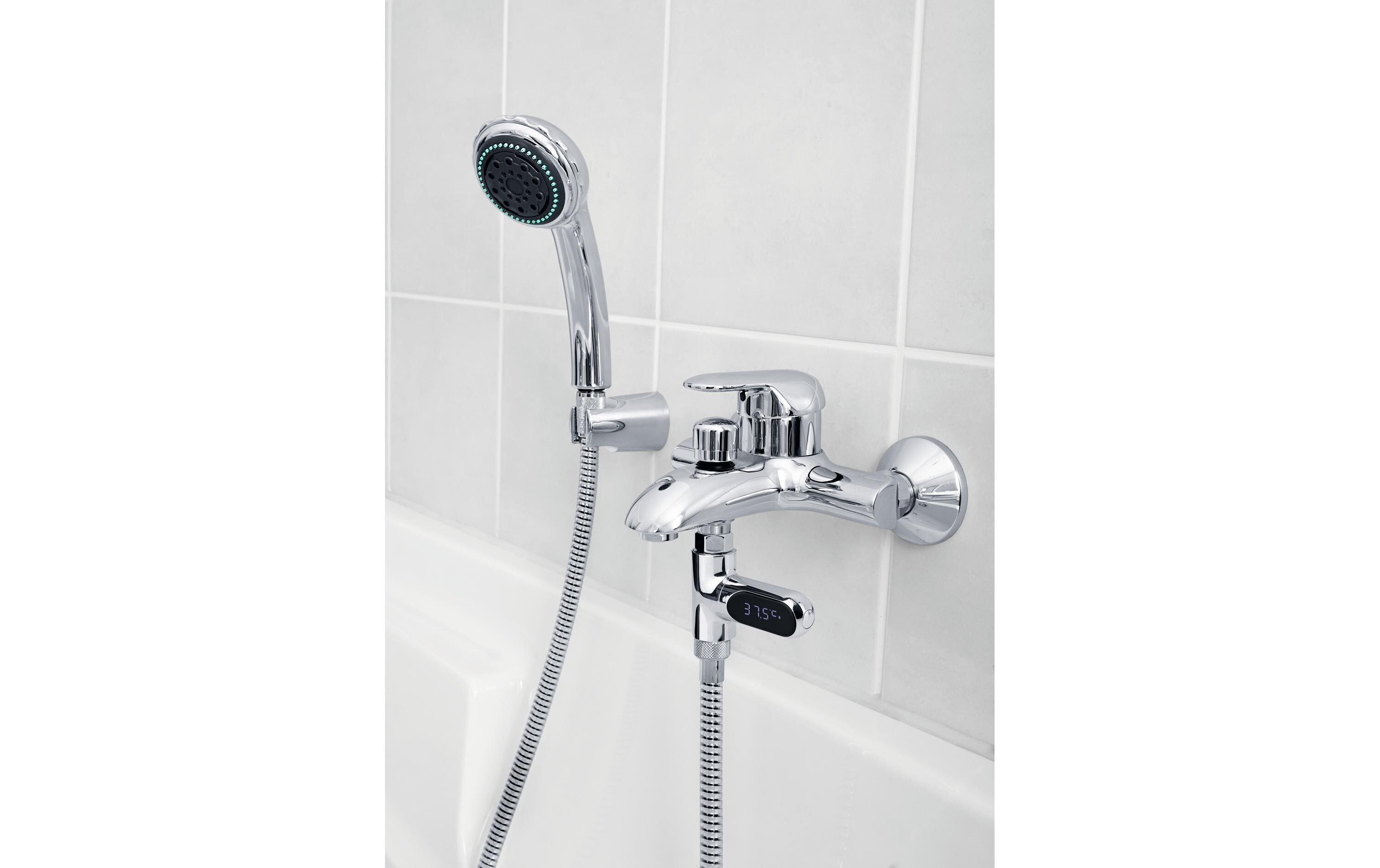 Thermometer Wasserarmaturen LED Durchlaufthermometer, 5-85C1/2' Anschluss LED-Durchlaufthermometer