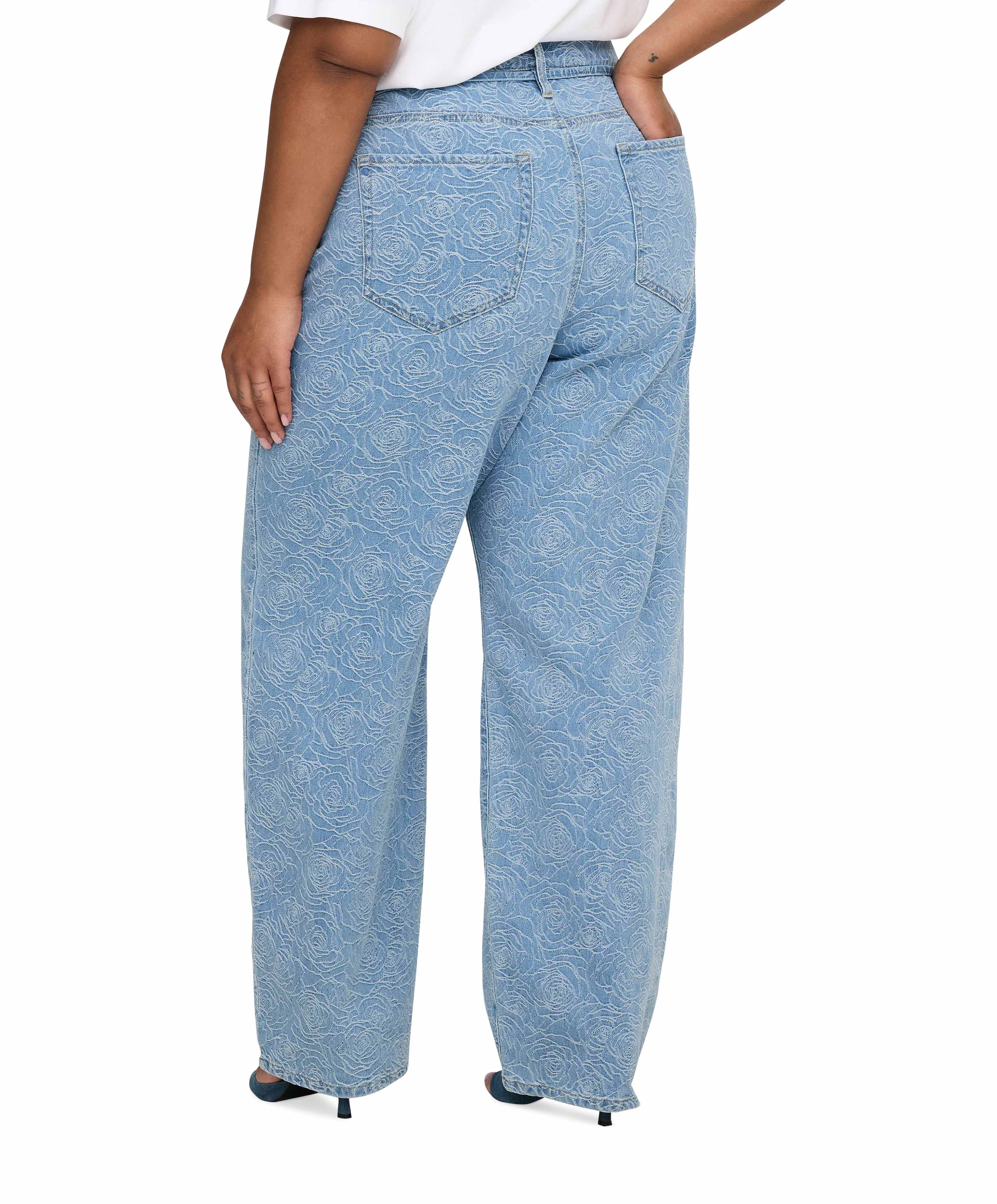 Only Carmakoma CARGIANNA MW STRAIGHT FLOWER DNM BJ dames jeans blauw