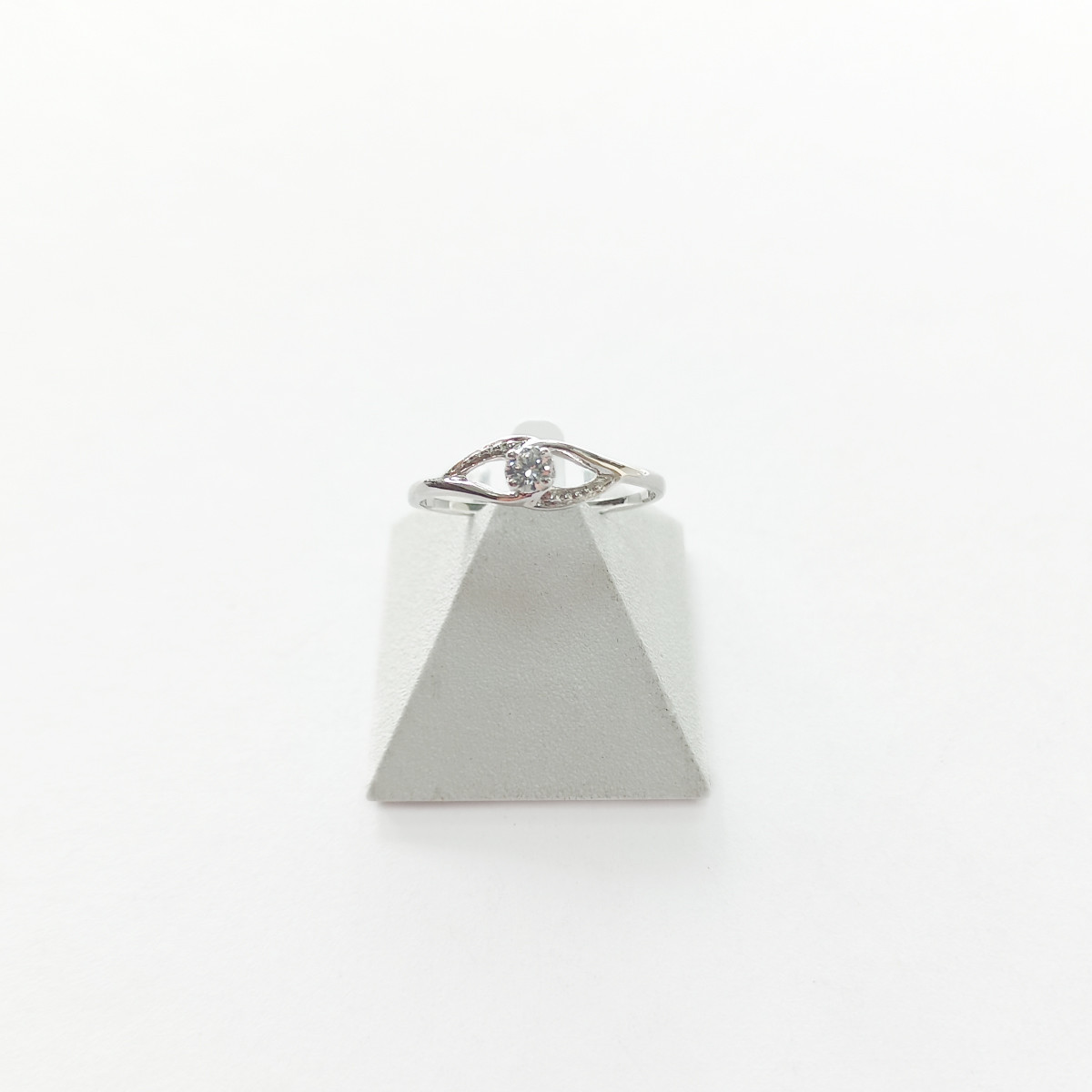Bague d'occasion or 750 blanc zirconia