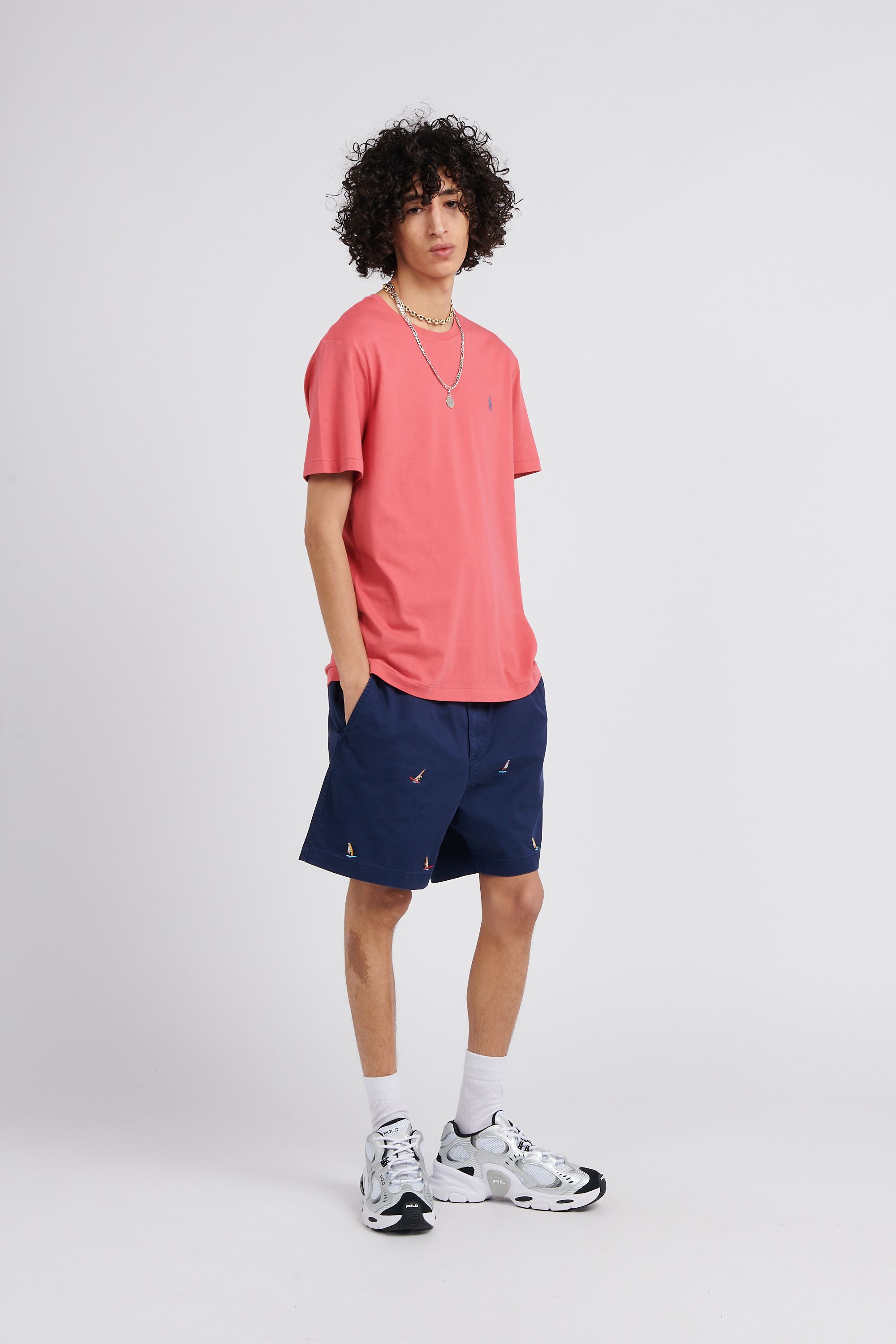 POLO RALPH LAUREN T-shirt  Custom Slim Fit Jersey Crewneck T-Shirt Rouge