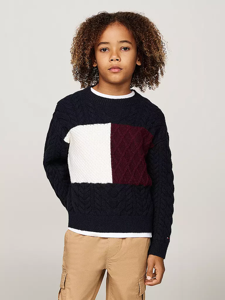 TOMMY HILFIGER Jungen Pullover dunkelblau