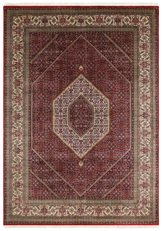 my home Orientteppich »Chandra« rechteckig 12 mm Höhe handgeknüpft, 80% Schurwolle, 20% Seide, mit Fransen