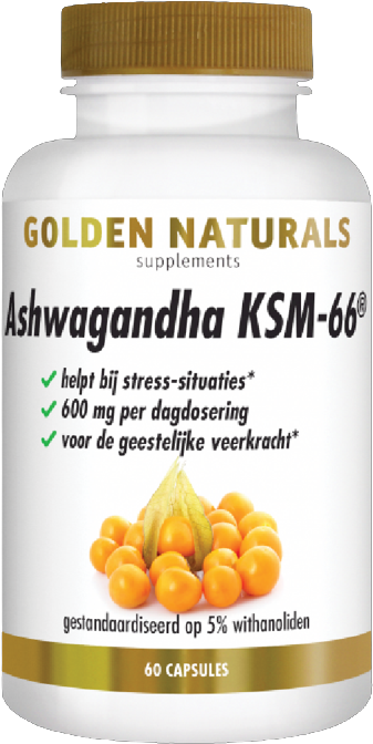 Golden Naturals Ashwagandha 600 mg 60 vegetarische capsules