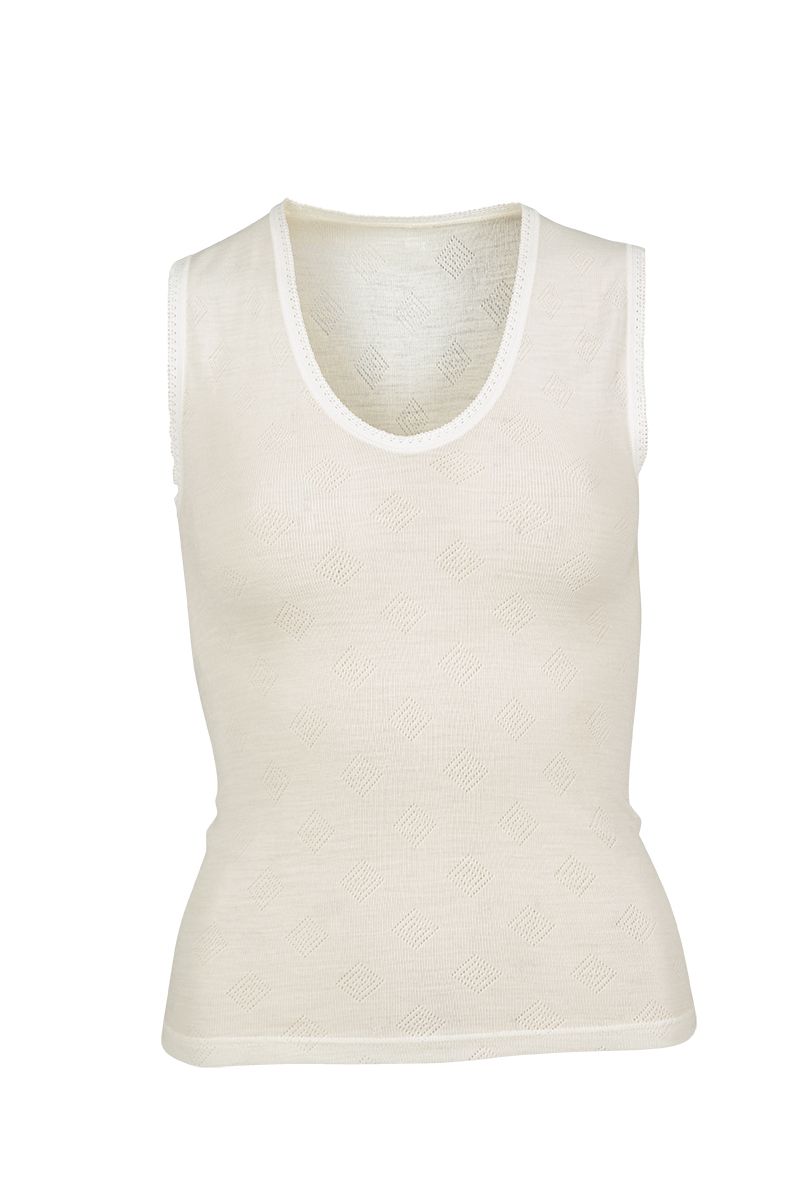 Singlet med brede stropper i ull