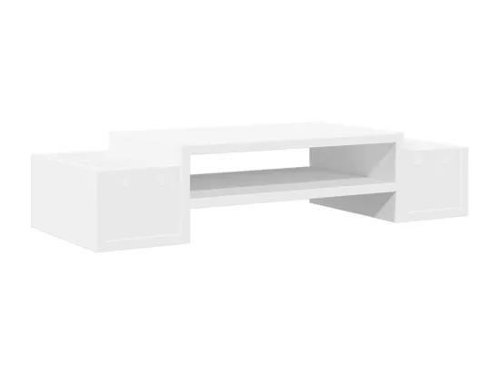 Support de moniteur avec rangement blanc bois d'ingénierie