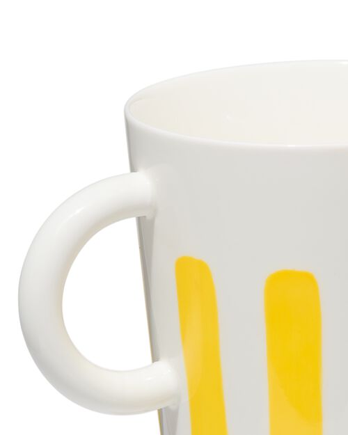 mug 490ml - new bone blanc et jaune - vaisselle dépareillée
