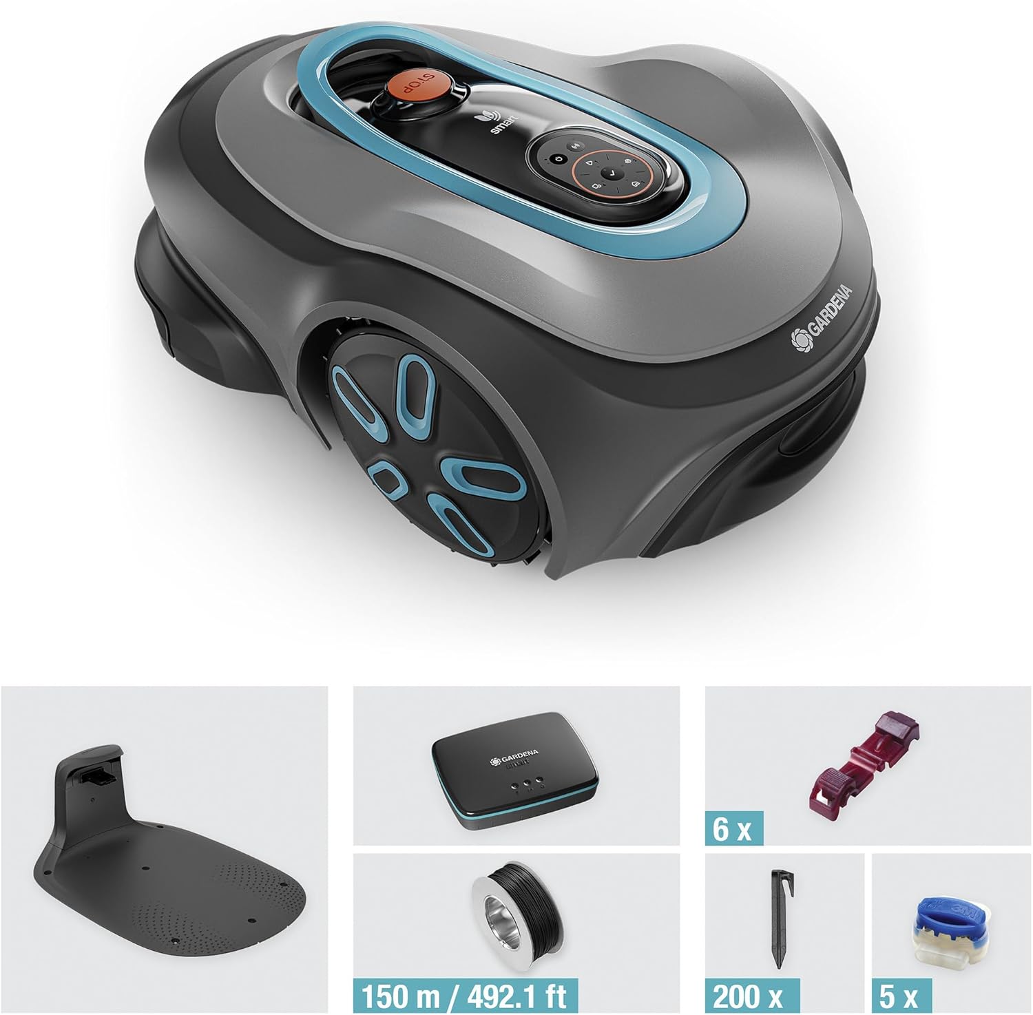 Gardena smart SILENO max 800 m² Mähroboter, für Rasenflächen bis 800 m², LONA Intelligence, Trim-to-Edge, DuoConnect, leiser Betrieb, intelligenter Mäher mit App Steuerung (19901-20)