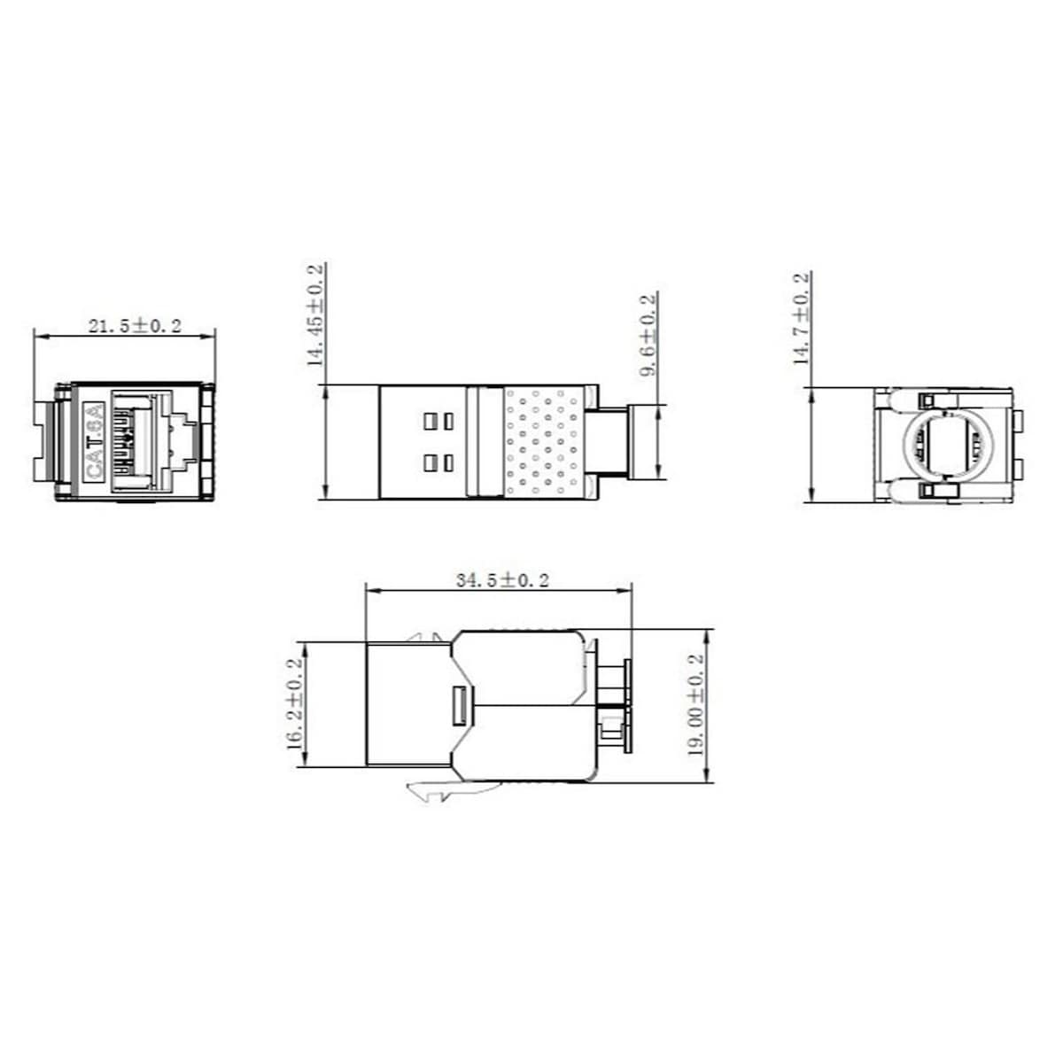 Goobay Keystone-modul RJ45 CAT 6A, STP, slim-line