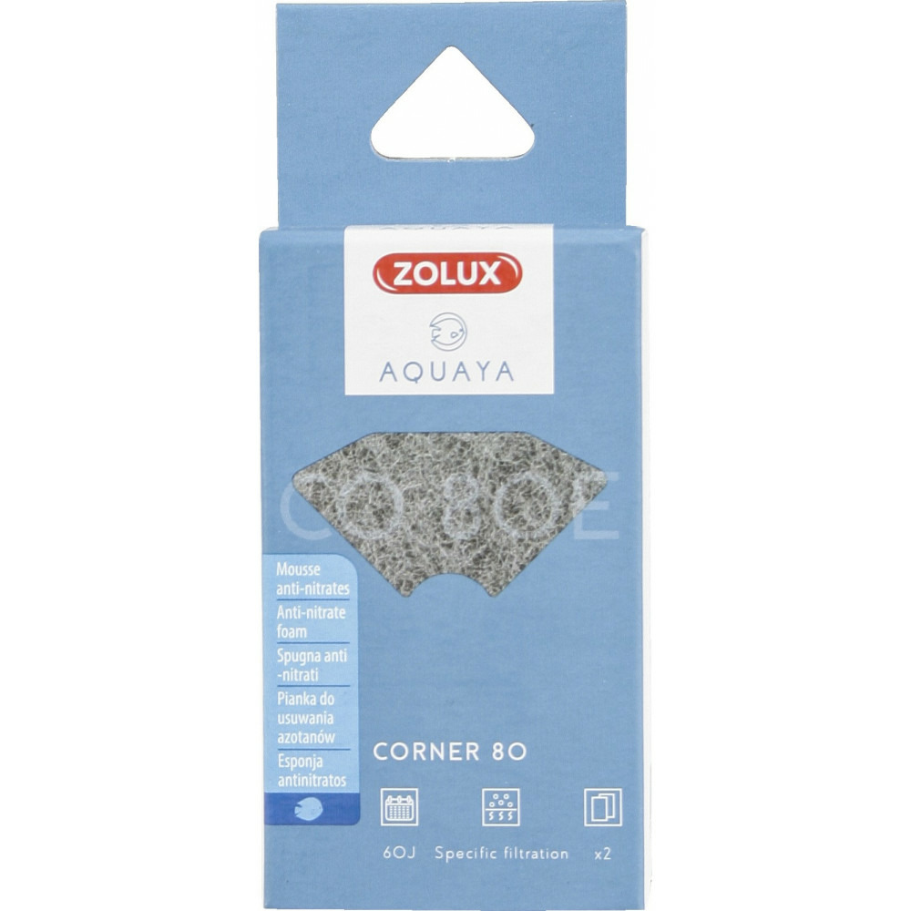 Filtre pour pompe corner 80, filtre co 80 e mousse anti-nitrates x 2. Pour