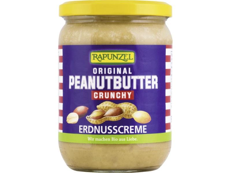 Rapunzel Glas Bio Erdnussbutter Original Crunchy 500 g Peanut Butter Original Crunchy Bio