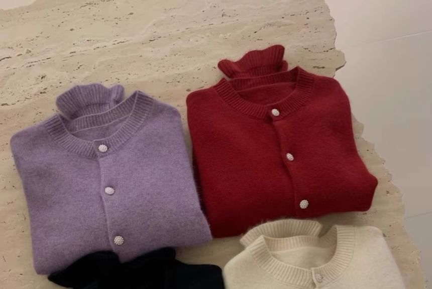 Whychunga - Effen vest met ronde hals en knoopjes