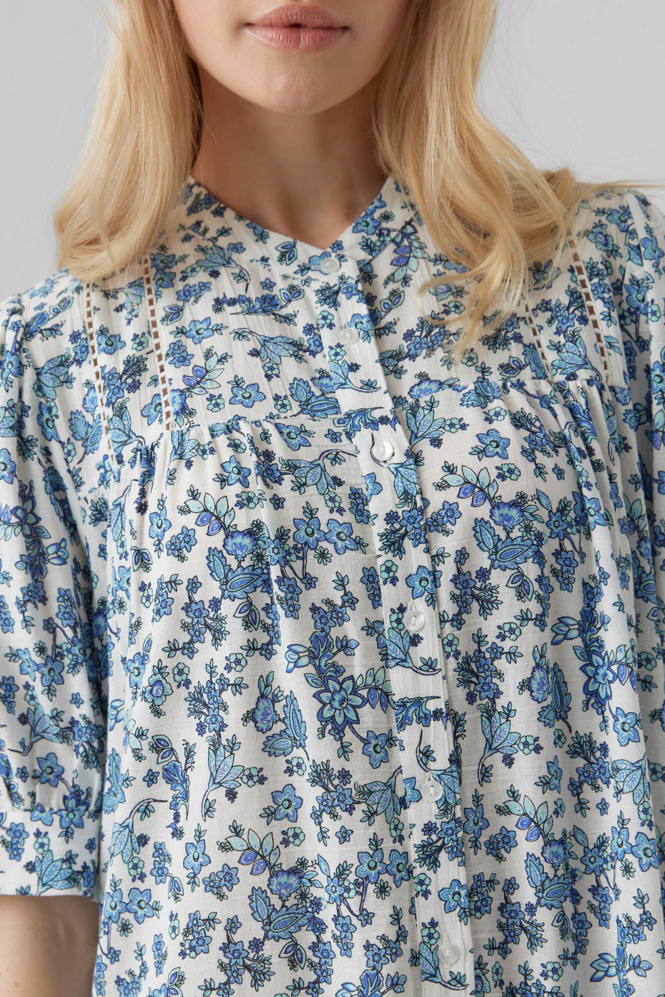 Vestido midi camisero - Azul