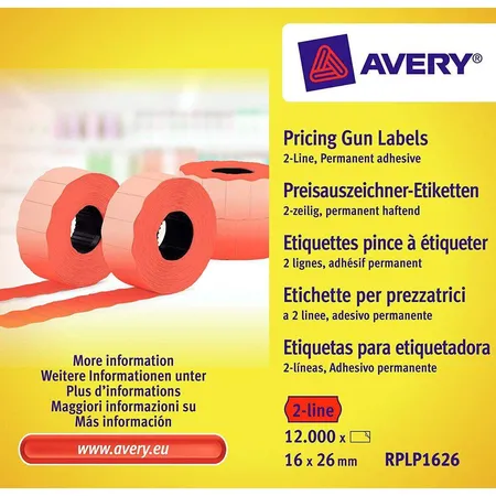 AVERY Zweckform RPLP1626 Preisauszeichner-Etiketten, 26 x 16 mm, rot