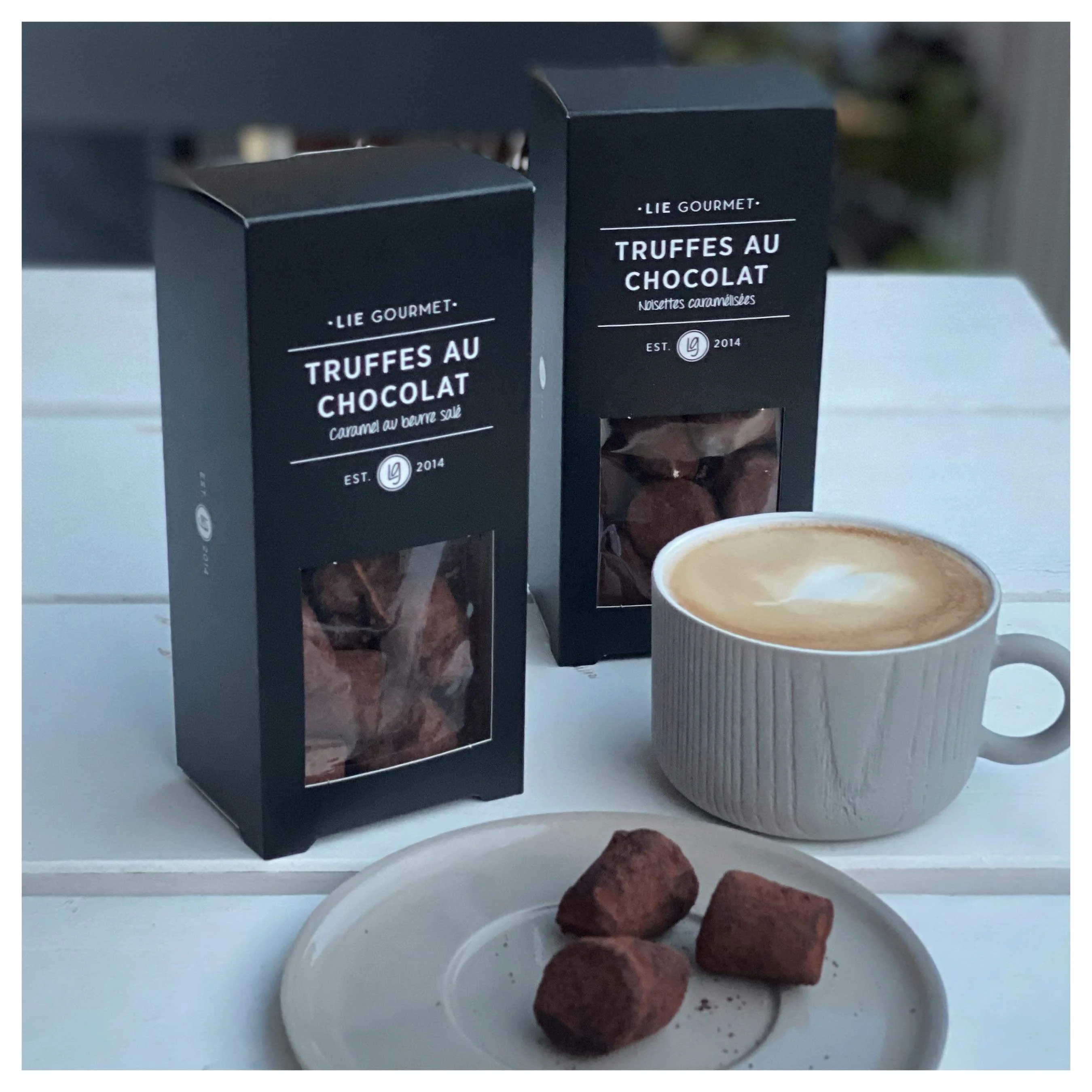 Lie Gourmet  Chokoladetrøfler med karamelliserede hasselnødder - 110 g.