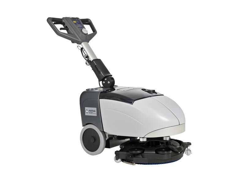 Nilfisk Akku-Scheuersaugmaschine SC351 Akku-Scheuersaugmaschine mit umweltfreundlichen Optima-Batterien