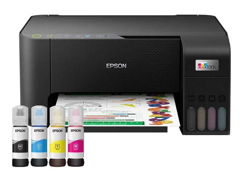 Epson EcoTank ET-2810 - Multifunktionsprinter - farve - blækprinter - ITS - A4 (medie) - op til 10 spm (udskriver) - 100 ark - USB, Wi-Fi - sort