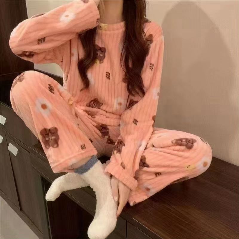 Fabricino - Set: Pyjamatop met lange mouwen en print + broek