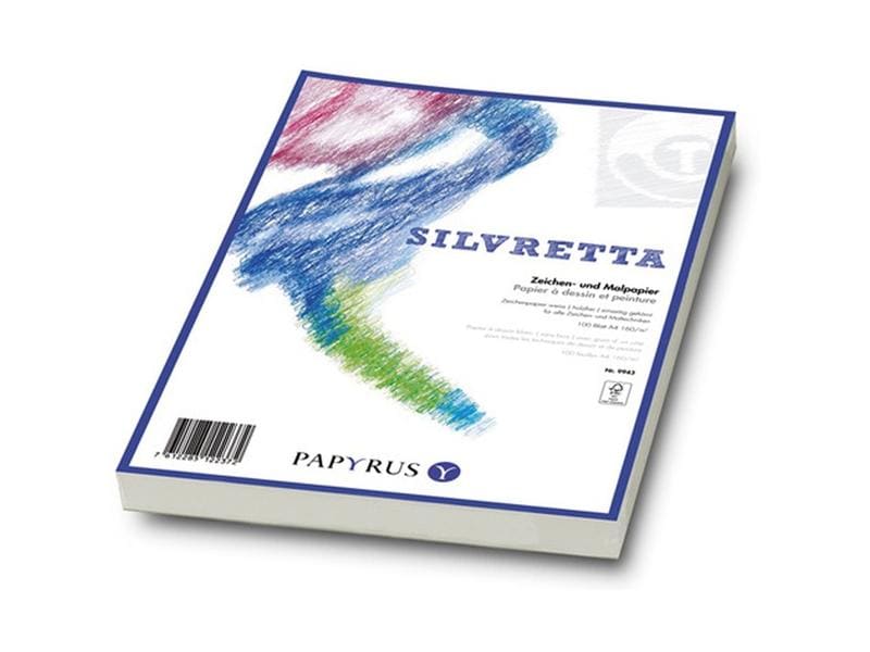 Papyrus Zeichenpapier Silvretta A3, 140 gm², 100 Blatt Schulzeichenpapier