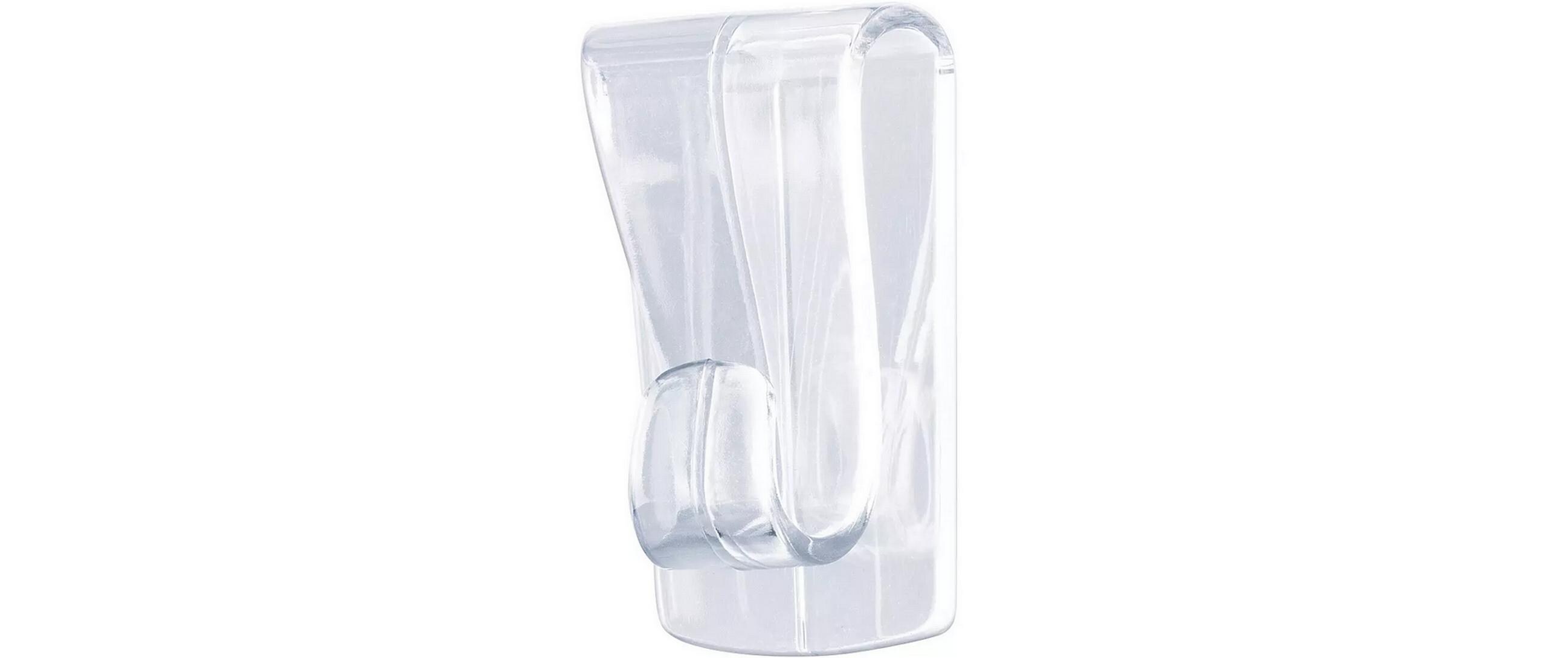 Hakenset Powerstrips DECO Large, 2er PackTransparente Klebehaken für Deko an Glas und Spiegel, mit bis zu 1 kg Haltekraft, 2x 2 Haken