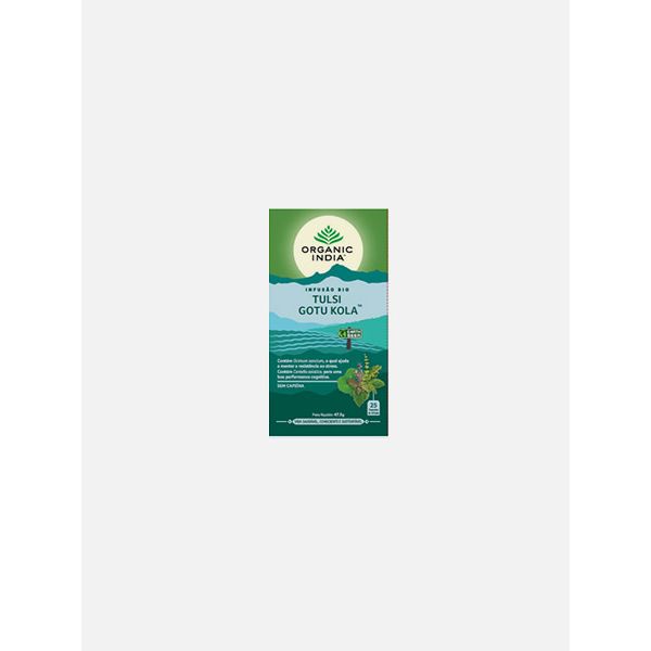 Organic India Infusão Bio Gotu Tulsi Kola 25 Saquetas