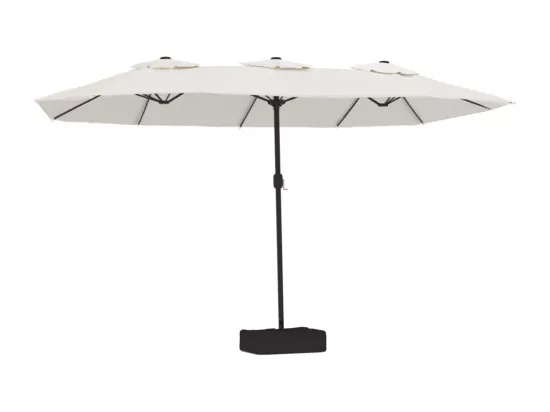 Parasol à double tête blanc sable 449x245 cm
