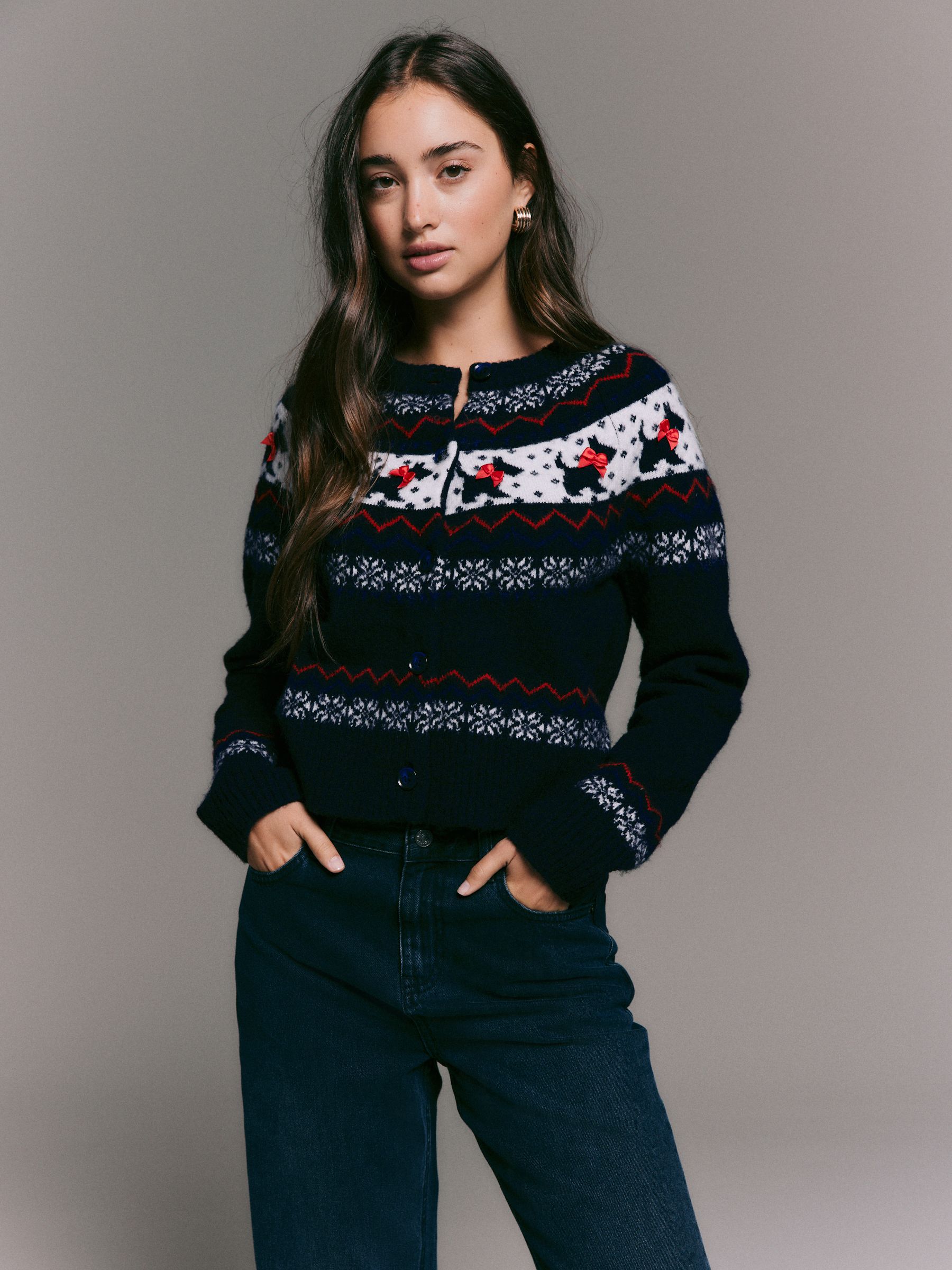 Hond Fairisle 3D Strik - Kerstmis vest