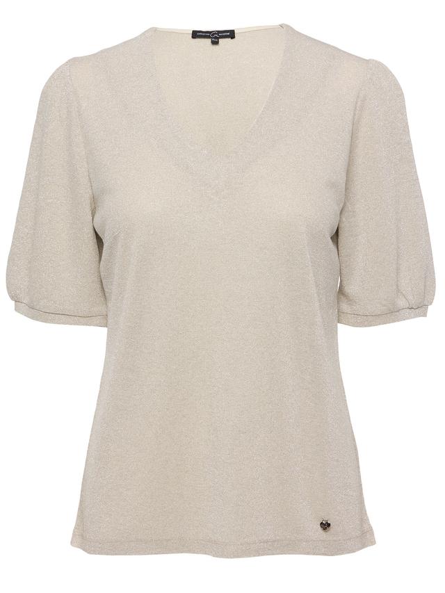 Pullover Lurex mit Puffärmeln