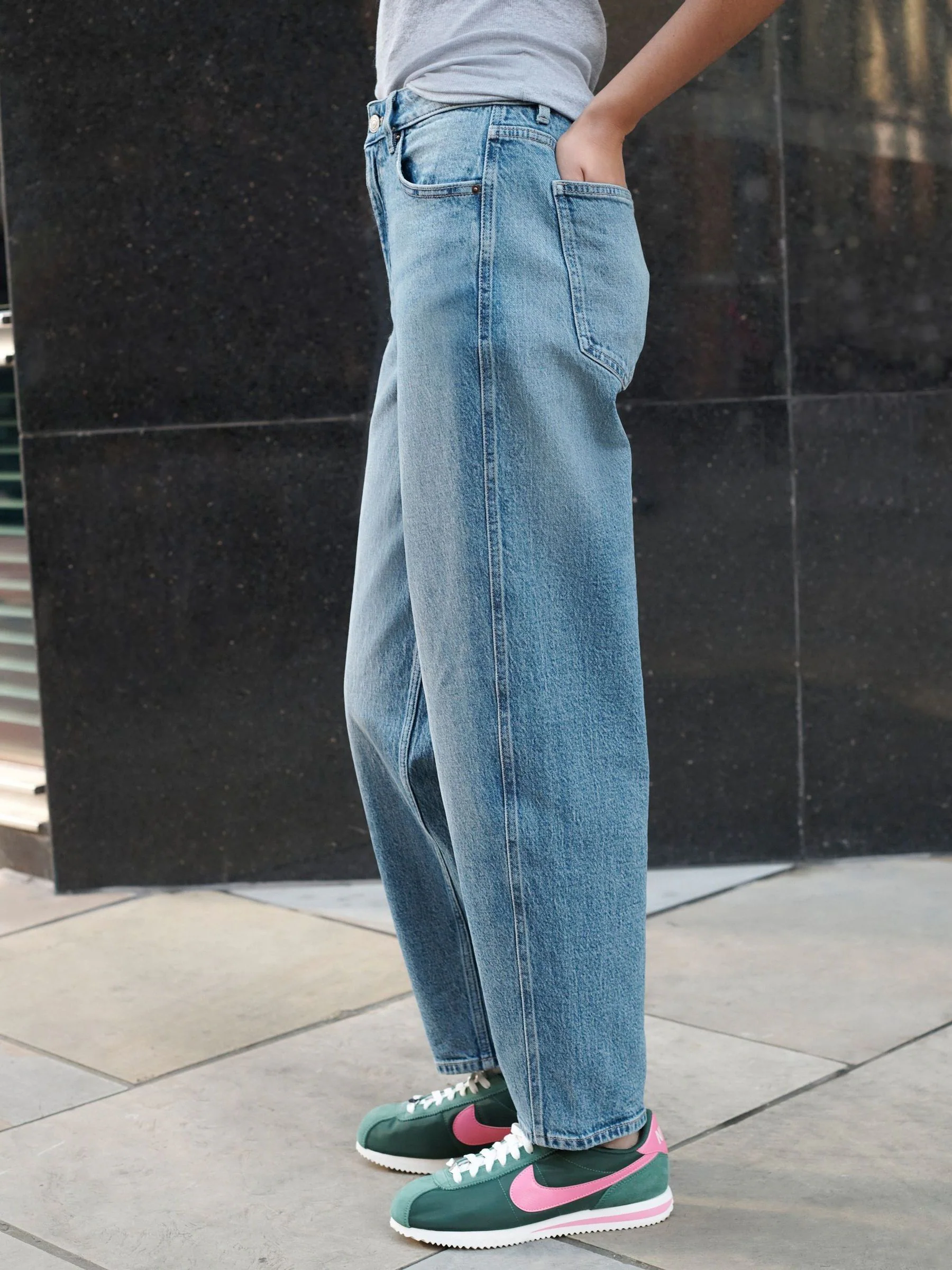 Normaal blauw - Authentieke Carrot Barrel jeans